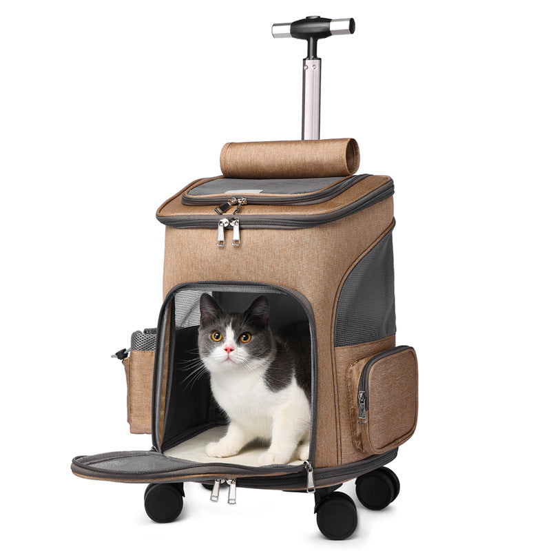 Haustier Trolley-Rucksack – Tragbarer & faltbarer Katzen- & Hundekoffer