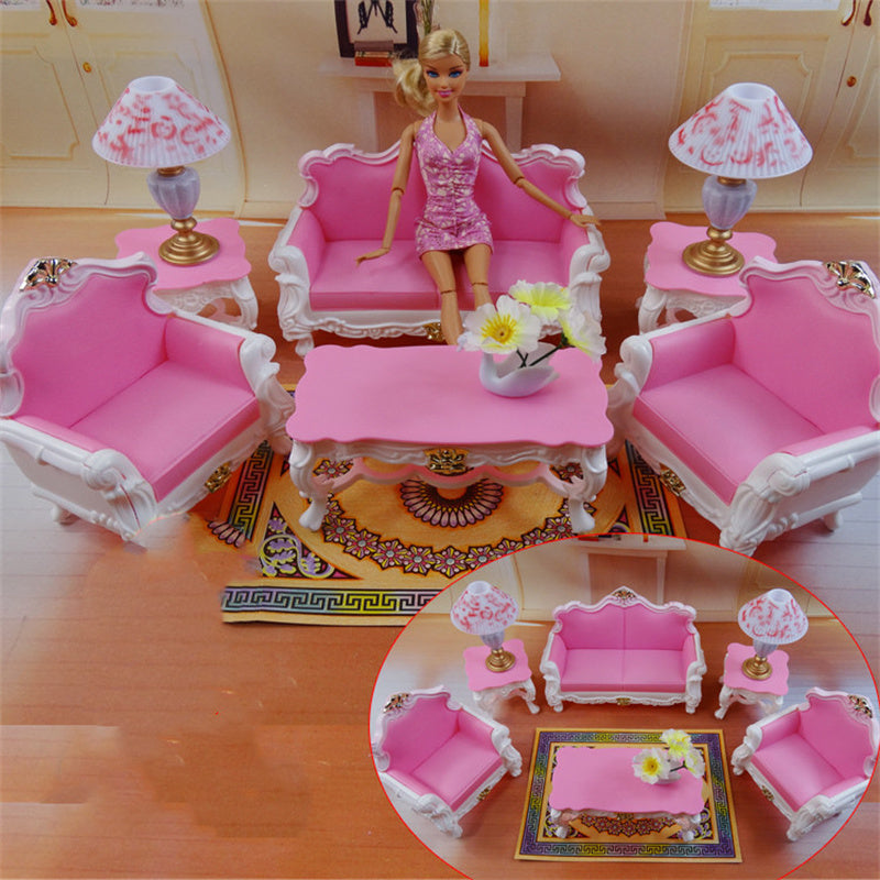 Kinder Spielhaus Möbelset ️☕ – Sofa & Tisch Puppenhaus Zubehör