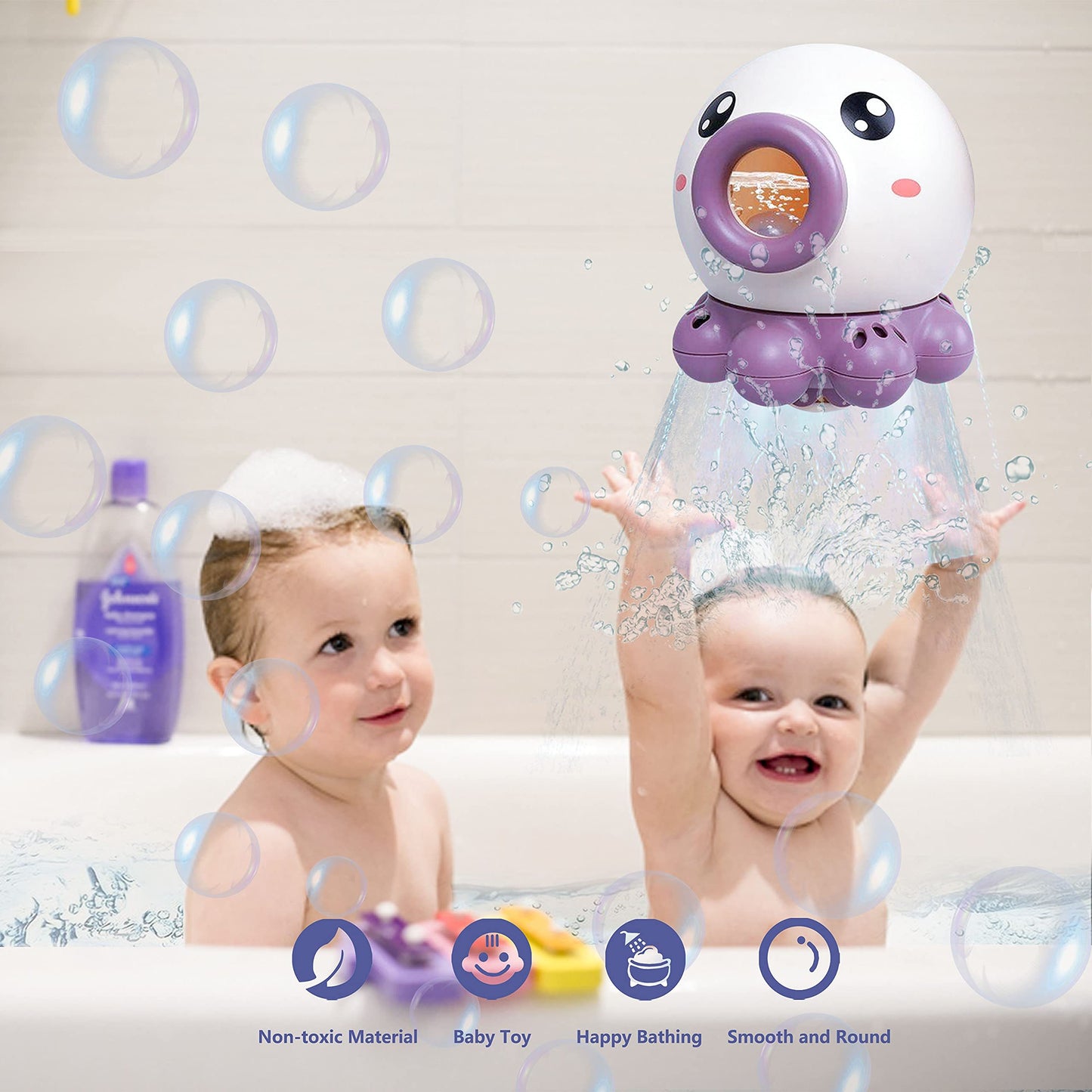 Oktopus Fontänen-Badespielzeug – Drehende Wasserfontäne für Badewanne, Strand & Garten