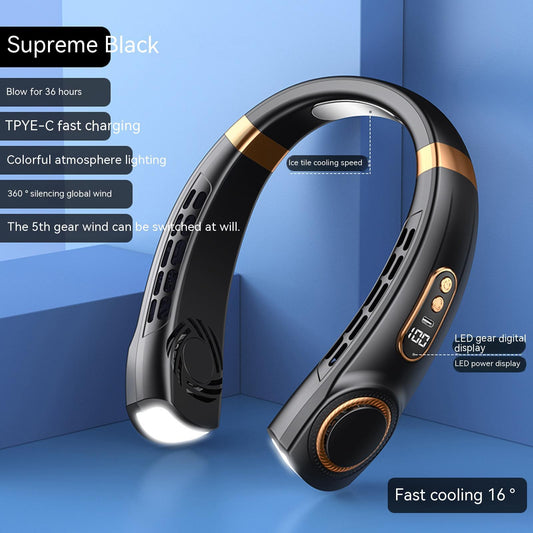 Tragbarer Nackenventilator â Ultraleise & Stylisch mit LED-Ambiente