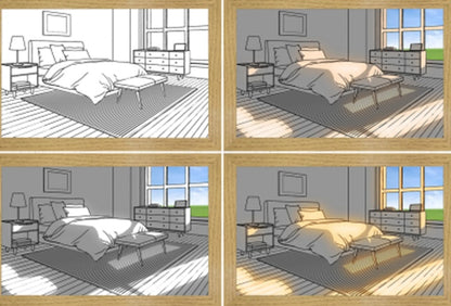 LED Leuchtbild – Modernes Wandbild mit simuliertem Sonnenlicht, dekorativ & kreativ fürs Schlafzimmer