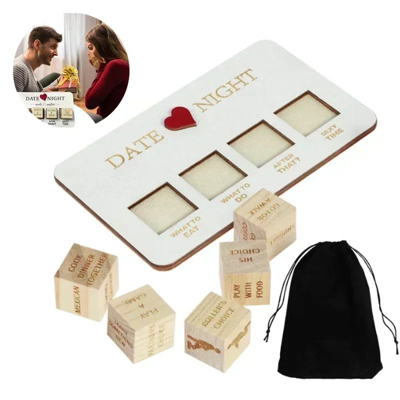 Holz-Würfelspiel für Paare – Romantische Date-Night Ideen