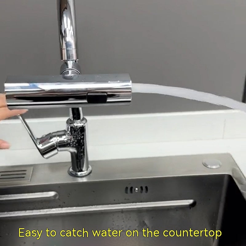 4-in-1 Kitchen Waterfall Pro – Drehbarer Multifunktions-Wasserhahn-Aufsatz