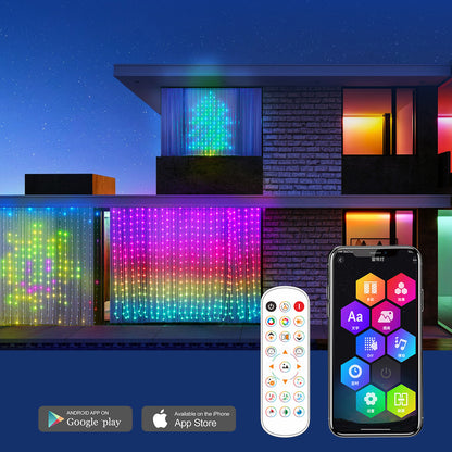 Smart LED Vorhanglichter ✨ – RGB Lichterkette mit App-Steuerung