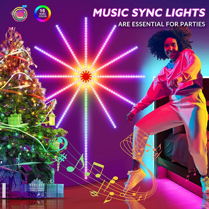 LED Firework Lights  – Musik-Sync & Farbwechsel mit Fernbedienung