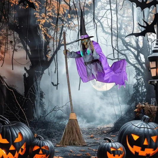 Fliegende Hexe – Gruselige Halloween-Deko mit Sound & Bewegung ‍♀️✨