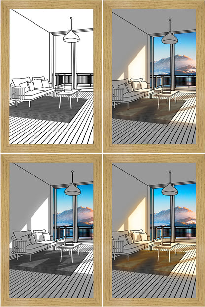 LED Leuchtbild – Modernes Wandbild mit simuliertem Sonnenlicht, dekorativ & kreativ fürs Schlafzimmer