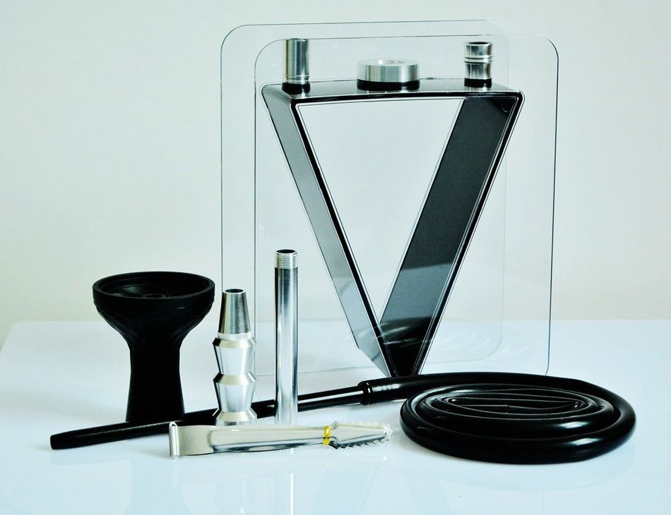 Acryl Shisha im Dreieck-Design – Komplettset mit Schlauch