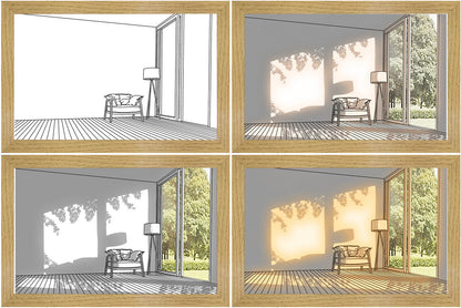 LED Leuchtbild – Modernes Wandbild mit simuliertem Sonnenlicht, dekorativ & kreativ fürs Schlafzimmer