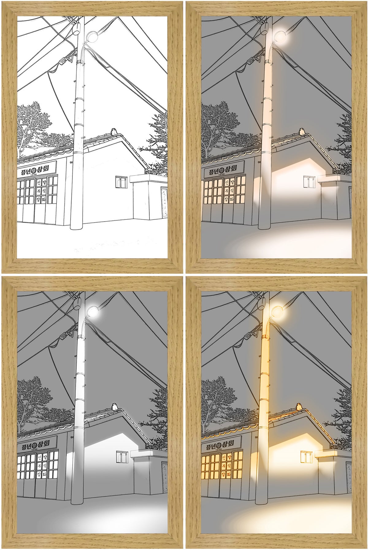 LED Leuchtbild – Modernes Wandbild mit simuliertem Sonnenlicht, dekorativ & kreativ fürs Schlafzimmer