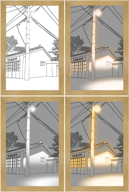 LED Leuchtbild – Modernes Wandbild mit simuliertem Sonnenlicht, dekorativ & kreativ fürs Schlafzimmer