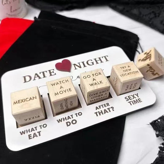Holz-Würfelspiel für Paare – Romantische Date-Night Ideen