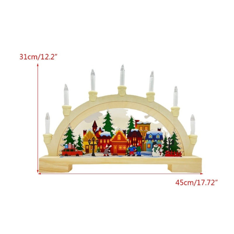 Holz Weihnachts-LED Brückenlampe  – Fenster & Tischdeko